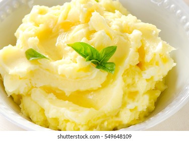 Mashed potato with fresh herbs. Selective focus - Shutterstock ID 549648109