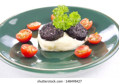 Mashed Potato And Home Made Irish Black Pudding