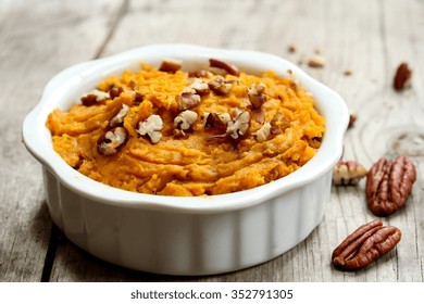 Mashed Sweet Potatoes With Pecans