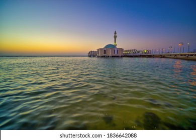 Masjid Al Rahma Jeddah Floating Mosque During Sunset