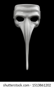 Mask With Long Nose Is Isolated On Black