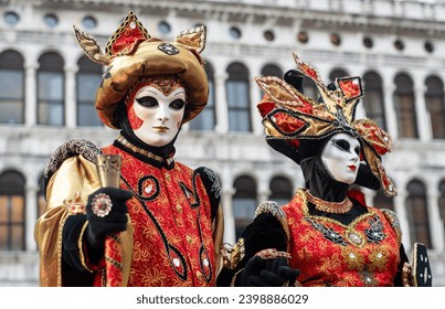 The masked couple in San Marco in Venice for the days of Mardi gras and the Carnival