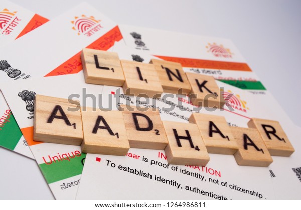 Maski,Karnataka,India - DECEMBER 22,2018: Aadhaar card which is issued by Government of India as an identity card