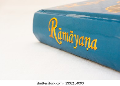 Maski,Karnataka,India - March 07,2019 : The Epic Hindu Ramayana Book On Isolated Background