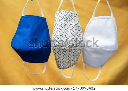 Masks handmade in latin america for covid respiratory disease quarantine, 
Homemade products to protect against respiratory epidemic, washable cloth anti-fluid masks