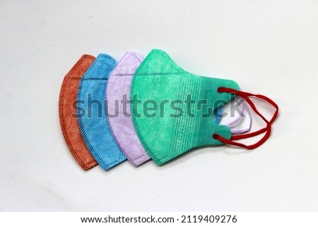 Masks which can be used to protect us from virus. Colourful masks are more interesting for daily life.  