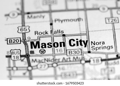 Mason City. Iowa. USA On A Map