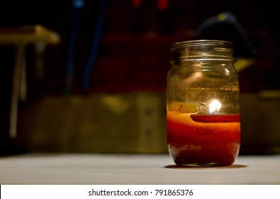 A Mason Jar Of Candle Light