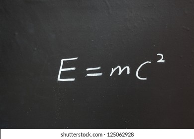 mass energy equation writen in blackboard