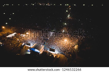 Mass event at night from air