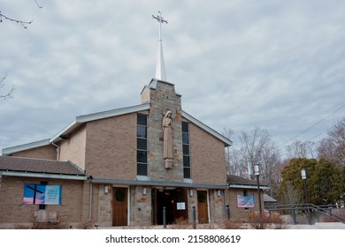 Massachusetts, United States -January 11, 2021: St. Margaret Mary Church Westwood