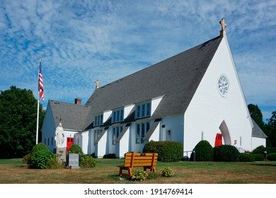 Massachusetts, United States-August 22, 2020: Saint Thomas The Apostle Catholic Church Millis