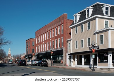 Massachusetts, United States-December 26, 2020:  Local Business On Main Street Woburn 