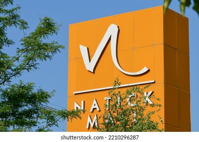 Massachusetts, United States-July 12, 2022: Sign Post Of Natick Mall