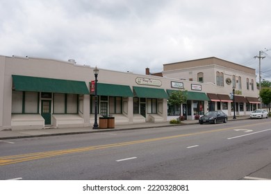 Massachusetts, United States-June 18, 2022: Local Business On Main Street Of Franklin Downtown