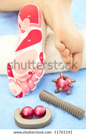 Massage of feet of a foot