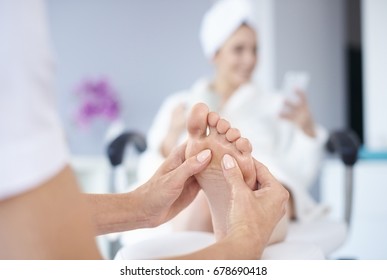 Massage Of Feet At Spa Salon