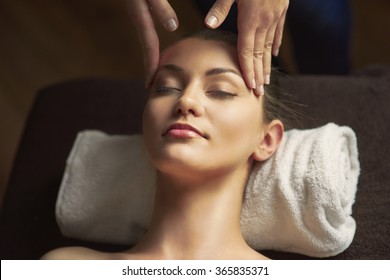 Massage Of Head At The Spa 