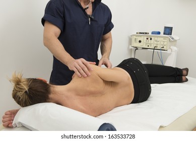 massage and manipulation of a back