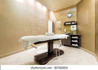 Massage Room Interior In Wellness Center
