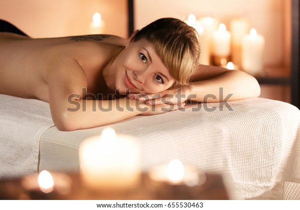 Massage Spa Concept Beautiful Girl Spa Stockfoto Jetzt