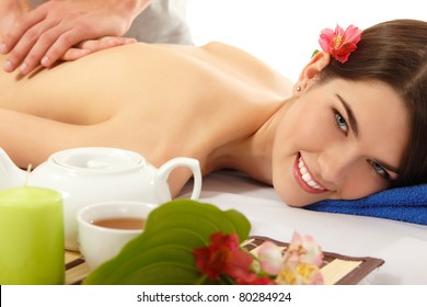 Massage Woman Young Beautiful Cheerful