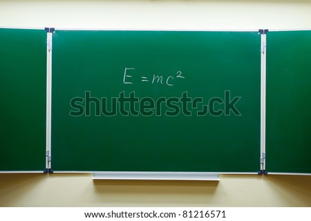 mass-energy equivalence formula on the blackboard