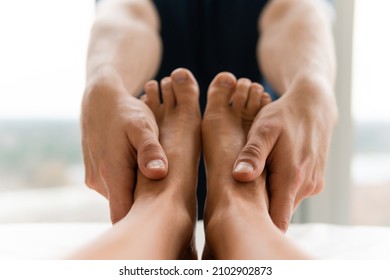 Masseur Man During Integrative Medicine Treatment - Female Foot Massage