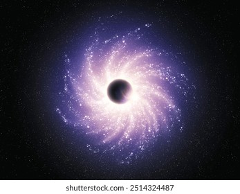 Massive black hole at the center of a spiral galaxy. Singularity at the core of the Milky Way. Source of gravitational waves. - Powered by Shutterstock