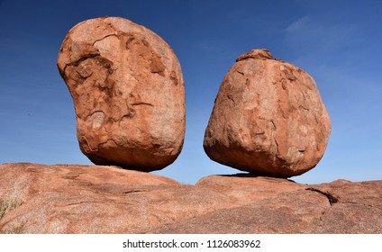 Massive boulders formed by erosion in the Karlu Karlu, Devils Marbles area of the Outback (Northern Territory, Australia) 