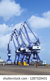 Massive cranes at Port of Dalian, Liaoning Province, most northern ice-free port in China