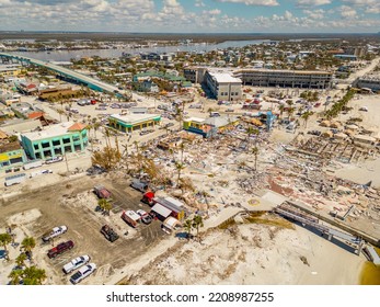 Massive destruction on Fort Myers Beach aftermath Hurricane Ian - Shutterstock ID 2208987255