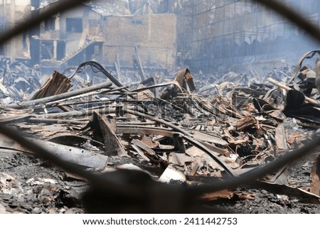 A massive fire erupted whole cloth market, name bangabazar, dhaka last year. nearly 6,000 stores were destroyed, and additional structures were damaged, resulting in a loss of at least 10 billion BDT.