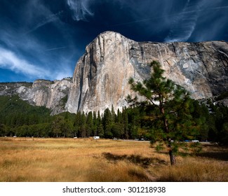 Massive Granite Rock In Yosemite National Park