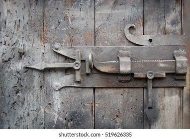 Massive Metal Lock On Dark Wooden Stock Photo 519626335 | Shutterstock