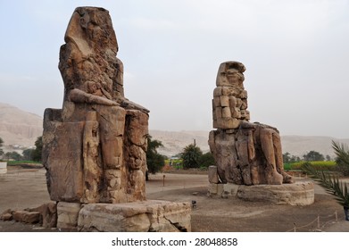 Massive Stone Statues Of Pharaoh Amenhotep III