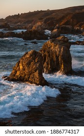 Massive Waves Crash Into Rock Formations Near Carmel-by-the-Sea, California.