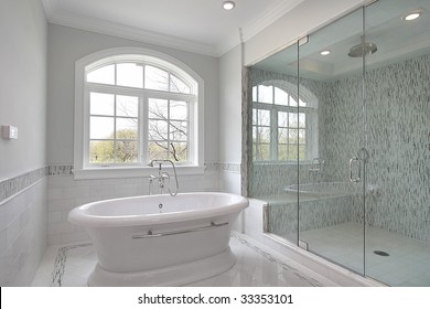 Master Bath With Glass Shower