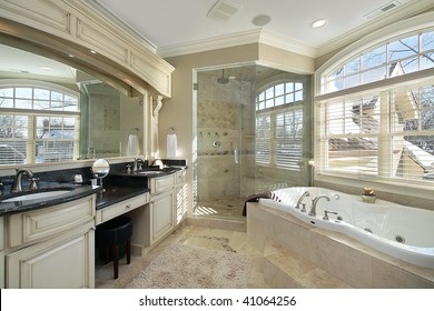 Master Bath With Large Tub