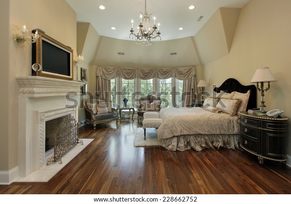 Master Bedroom Luxury Home Fireplace Stock Photo Edit Now