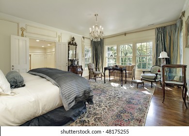 Master Bedroom In Luxury Home With Sitting Room