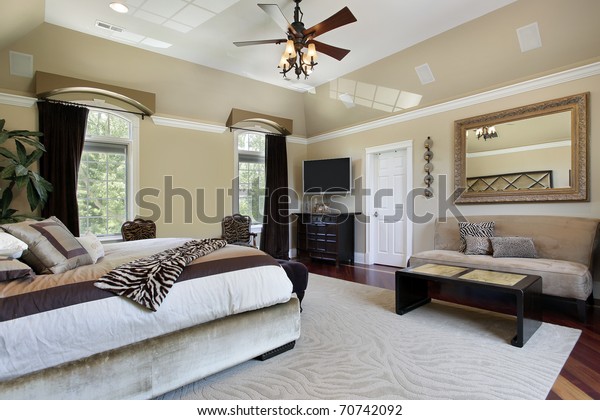 Master Bedroom Luxury Home Tray Ceiling Stock Photo Edit