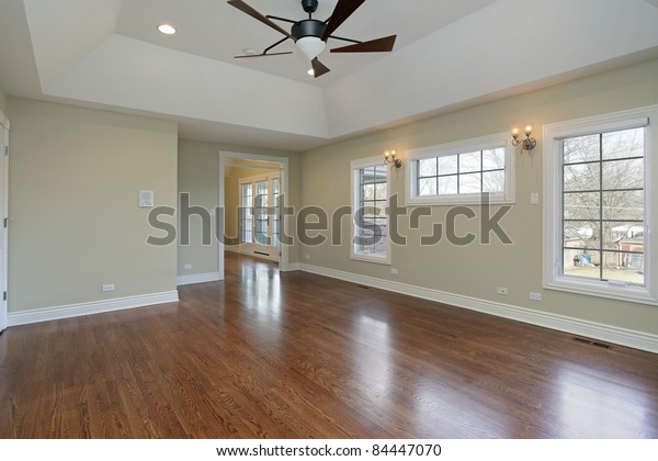 Master Bedroom Remodeled Home Vaulted Ceiling Stock Photo Edit