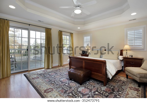 Master Bedroom Tray Ceiling Deck View Stock Image Download Now