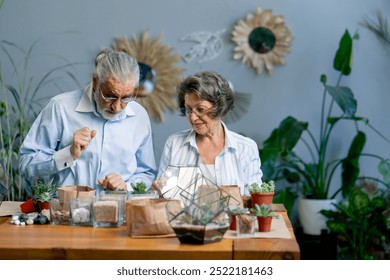 master class on creating compositions with plants for elderly people happy old age elderly couple pleasant memories leisure time in old age