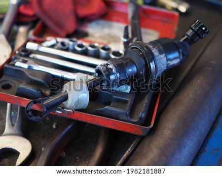 Master cylender clutch in vehicle Stock photo © 