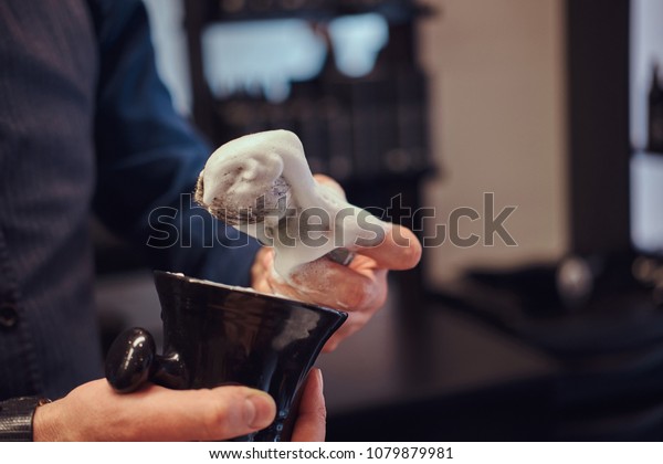 Master Hairdresser Prepares Face Shaving Deals Stock Photo Edit