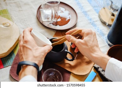 Master Making Chinese Tea In Traditional Ceremony