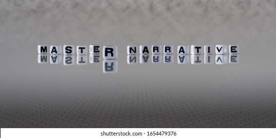 Master Narrative Concept Represented By Black And White Letter Cubes