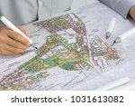 master plan of urban landscape design or urban architecture drawing by man